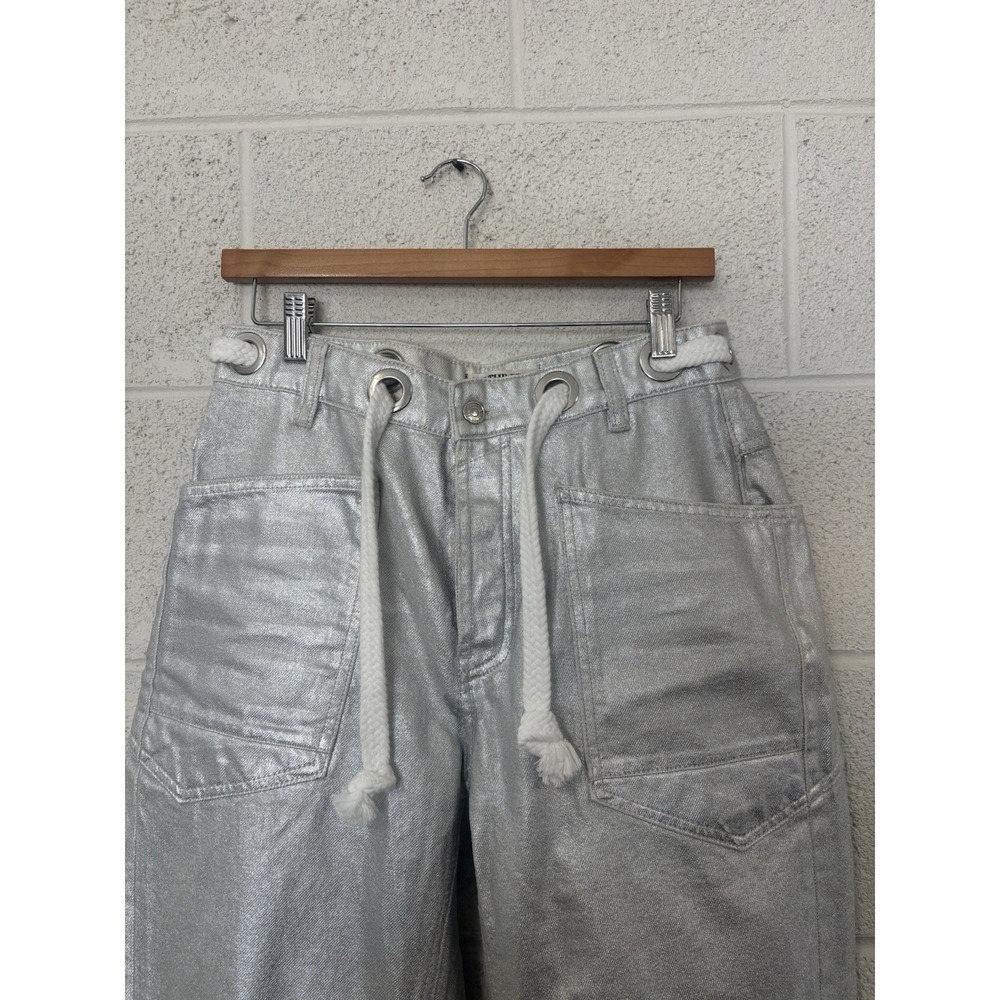 We The Free Moxie Metallic Law Waist Jeans Women's 26 Retail $148 - Picture 3 of 5